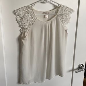 LOFT Semi-Sheer cap sleeve top